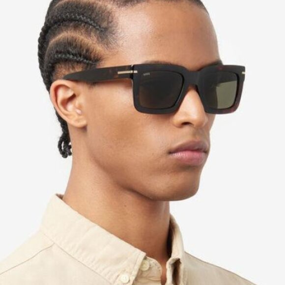 Hugo BOSS 1501/S 0807 7Y Sunglasses Black Square Frame, Blue Lenses - Picture 2 of 12